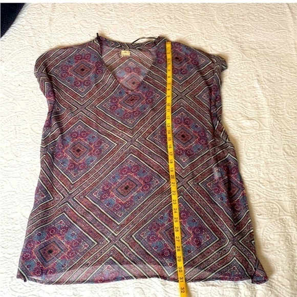 O’Neill Semi Sheer Tunic Swim Cover Up Top Purple Blue Oversized Small - Picture 6 of 7